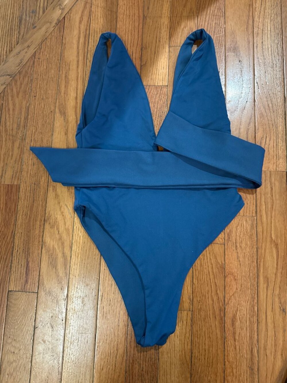 Londre Bodywear Cinch Wrap One-Piece Swimsuit Navy S